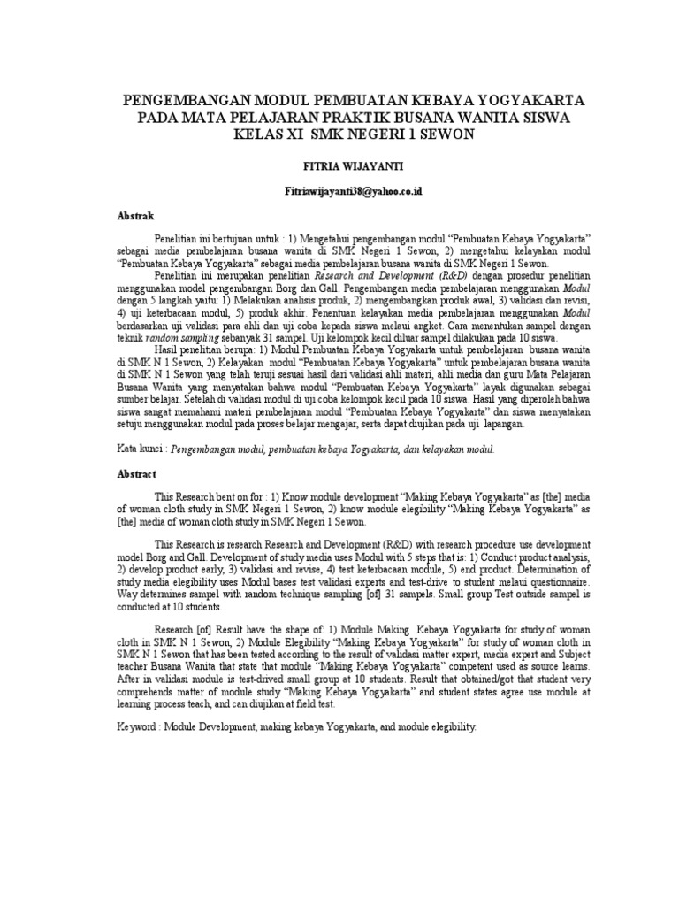 ⁂ Contoh pembedahan jurnal skripsi