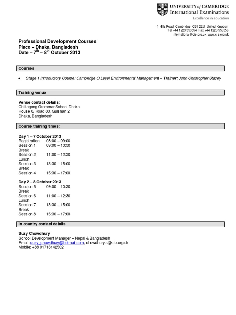 Teacher Training Programme October2013 | PDF