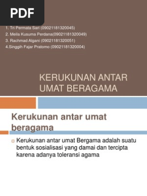 Kerukunan Antar Umat Beragama Pdf