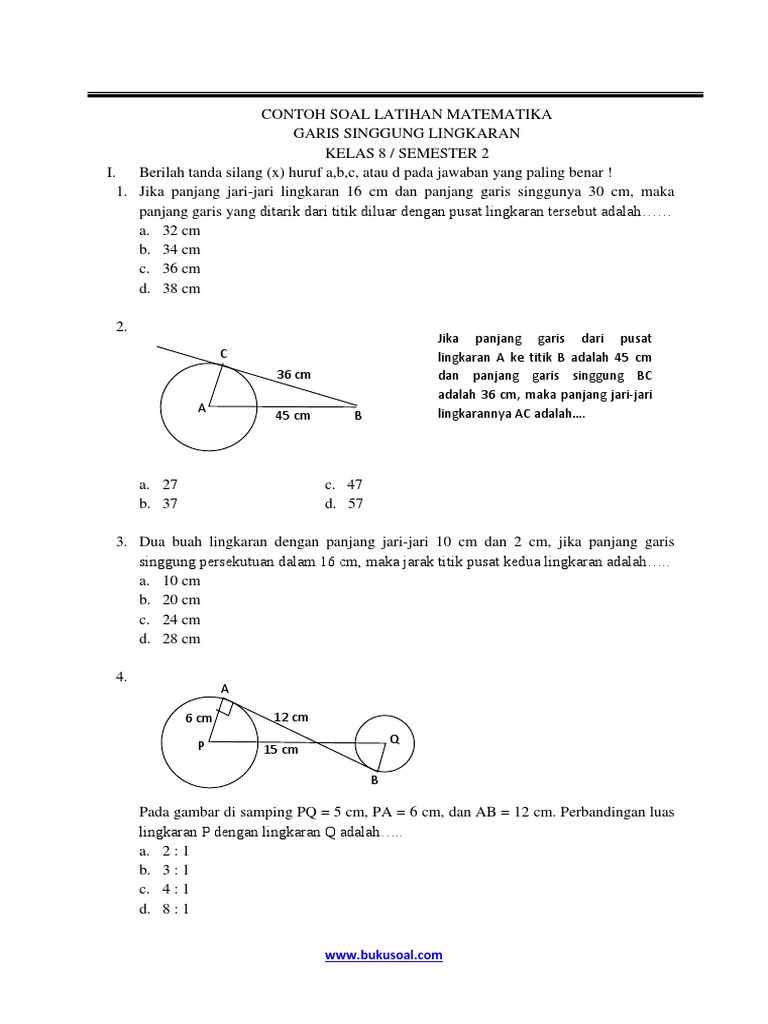 Soal Garis Singgung Lingkaran Smp Kelas 8.doc - Pendidik Siswa