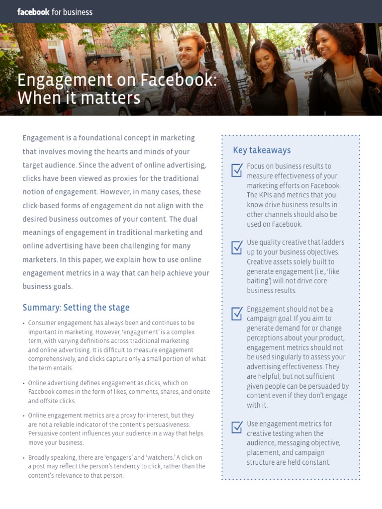 Engagement On Facebook - When It Matters | PDF | Target Audience ...