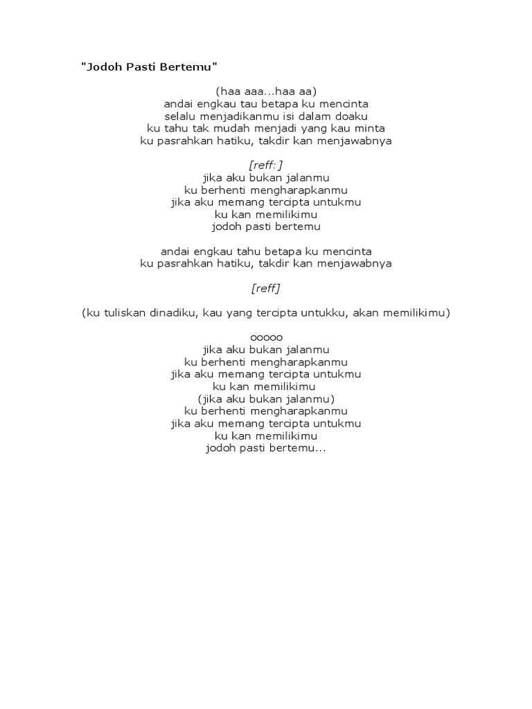 Lirik Lagu Jika Aku Bukan Jalanmu