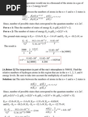 Statisical Mechanics Answers Electronvolt Gases