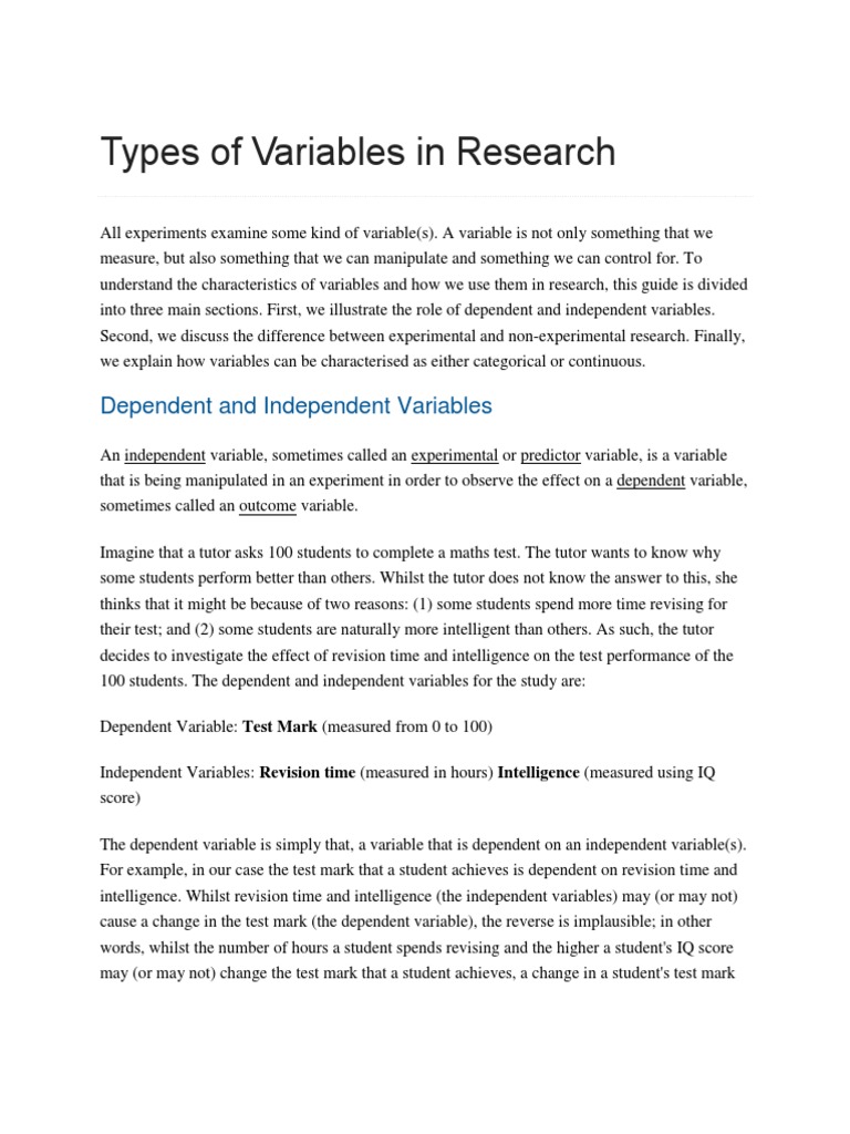 variables in research pdf