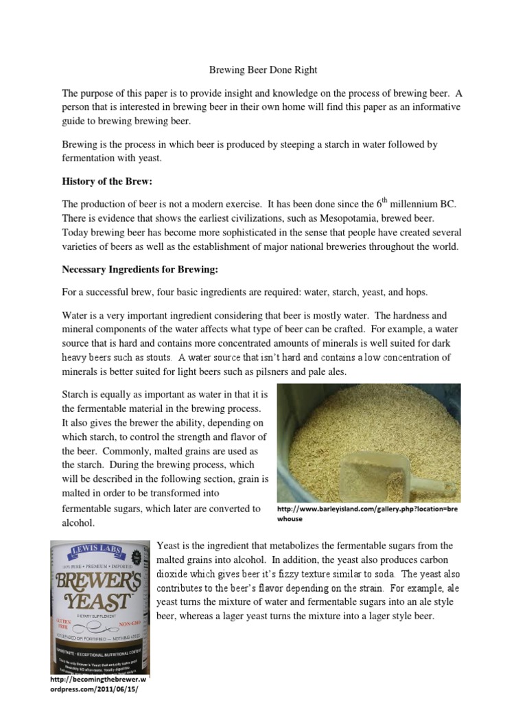 History Of The Brew Whouse Pdf Brewing Beer