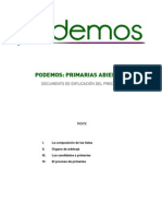 Podemos: Primarias Abiertas: Documento de Explicación Del Proceso