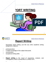 Report Writing: Amity School of Business