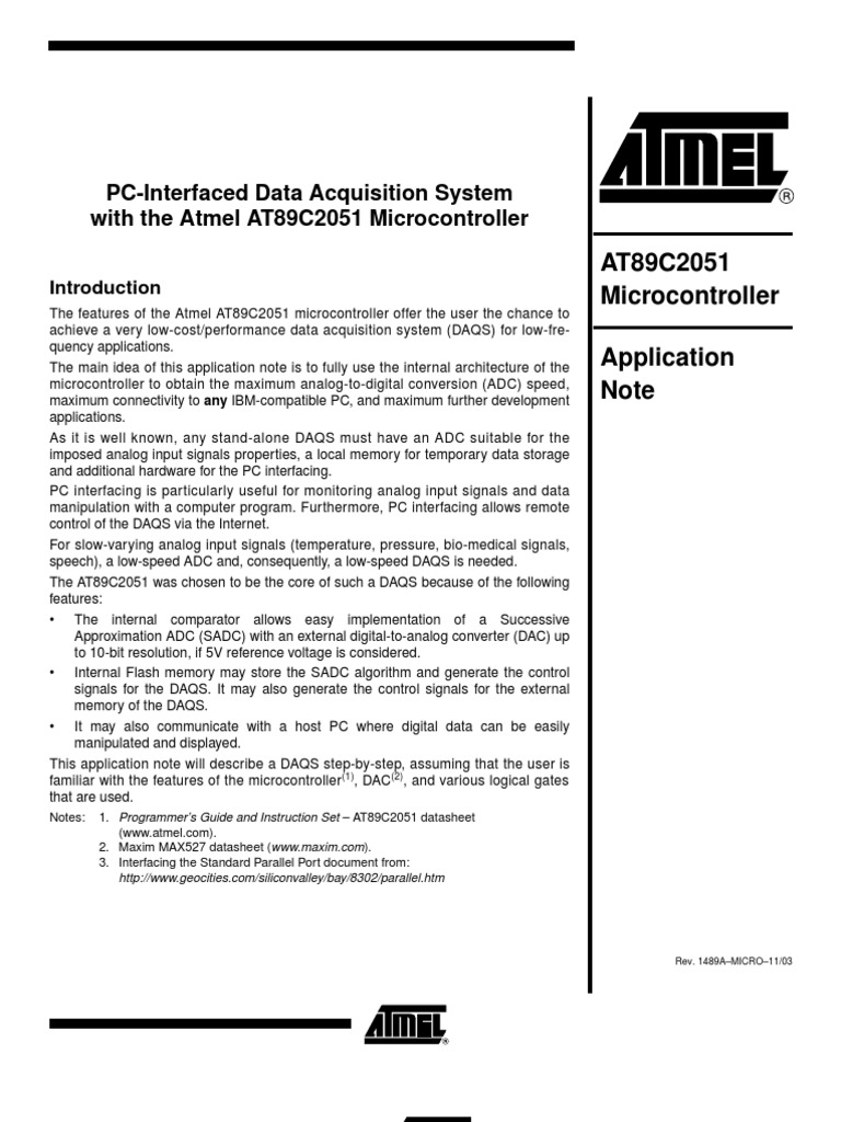 8051 Microcontroller | PDF | Data Acquisition | Analog To Digital Converter