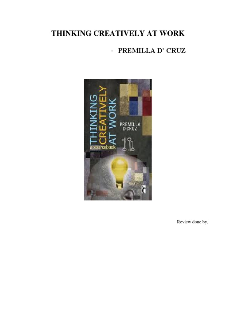 Creative Thinking Strategies for Work | PDF | Creativity | Organization ...