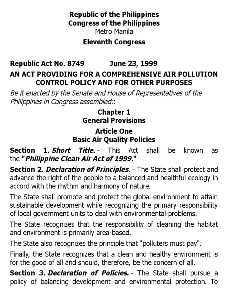Clean air act philippines image
