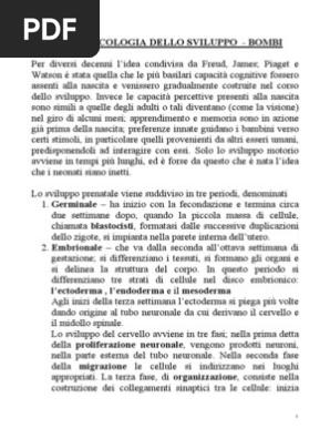 Corso Di Psicologia Dello Sviluppo Riassunto Bombi