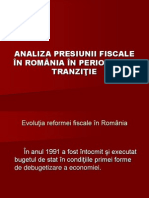 Analiza Presiunii Fiscale in Romania
