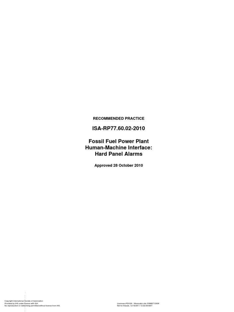 Isa RP77.60.02 | PDF | Engineering | Science