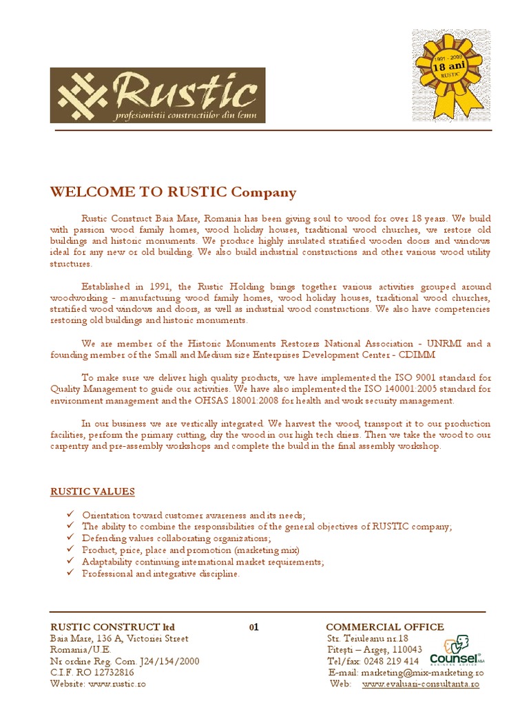 Rustic Wood Construction Services Romania | PDF | Industries | Energy ...