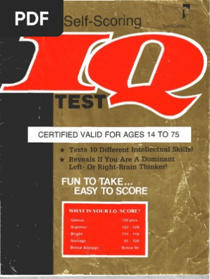 Cambridge Self Scoring Iq Test Nature