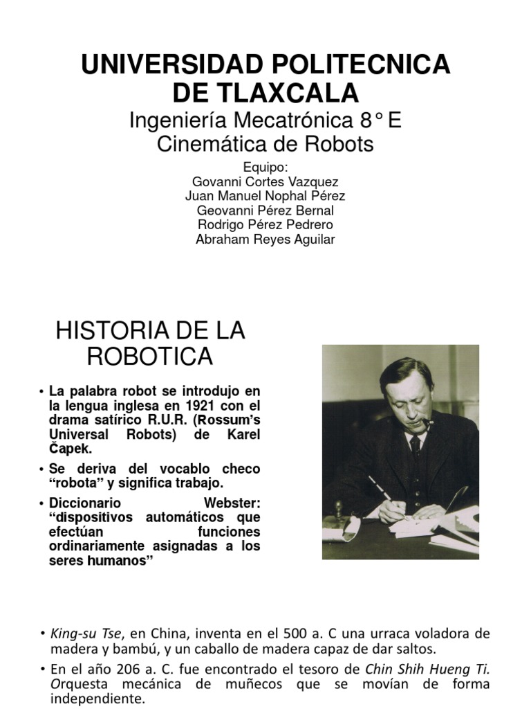 Historia de la Robótica y sus Pioneros | PDF | Robot | Robótica