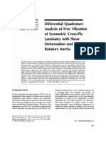 Differential Quadrature Analysis of Free Vibration of Symmetric Cross-Ply Laminates With Shear Deformation and Rotatory Inertia