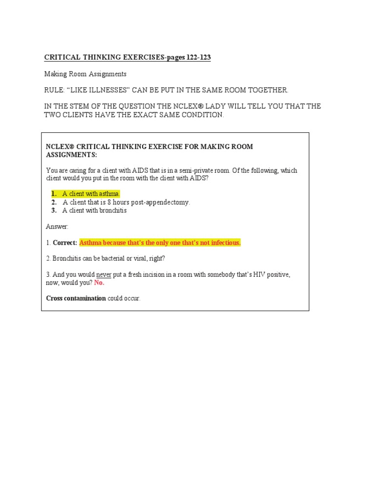 Critical thinking scenarios with answers image