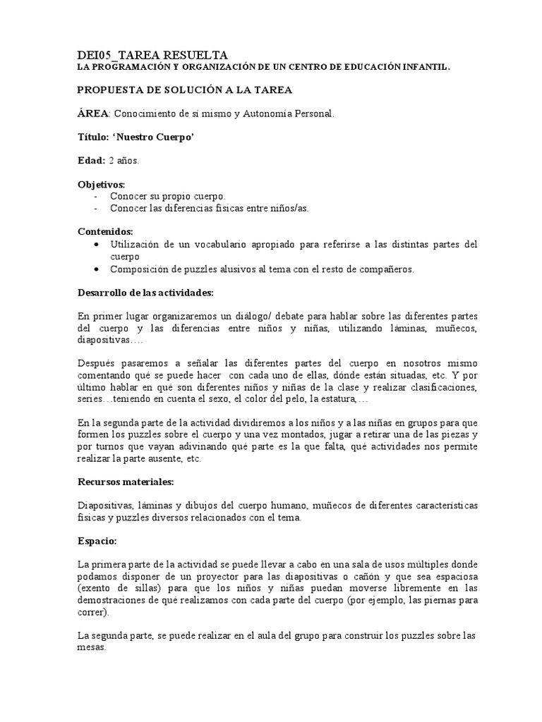 Recursos Y Actividades Para Educacin Infantil Las Partes De Las