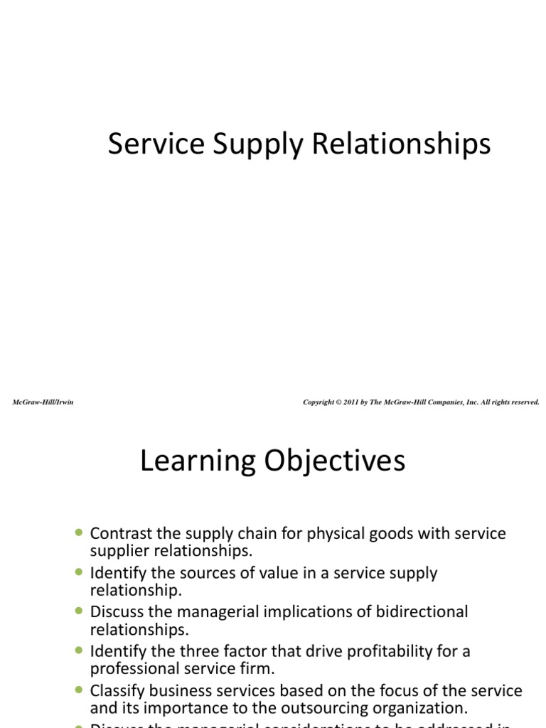 Service Supply Relationship | PDF | Outsourcing | Business Process