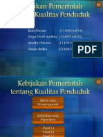 Kebijakan TTG Kualitas Penduduk