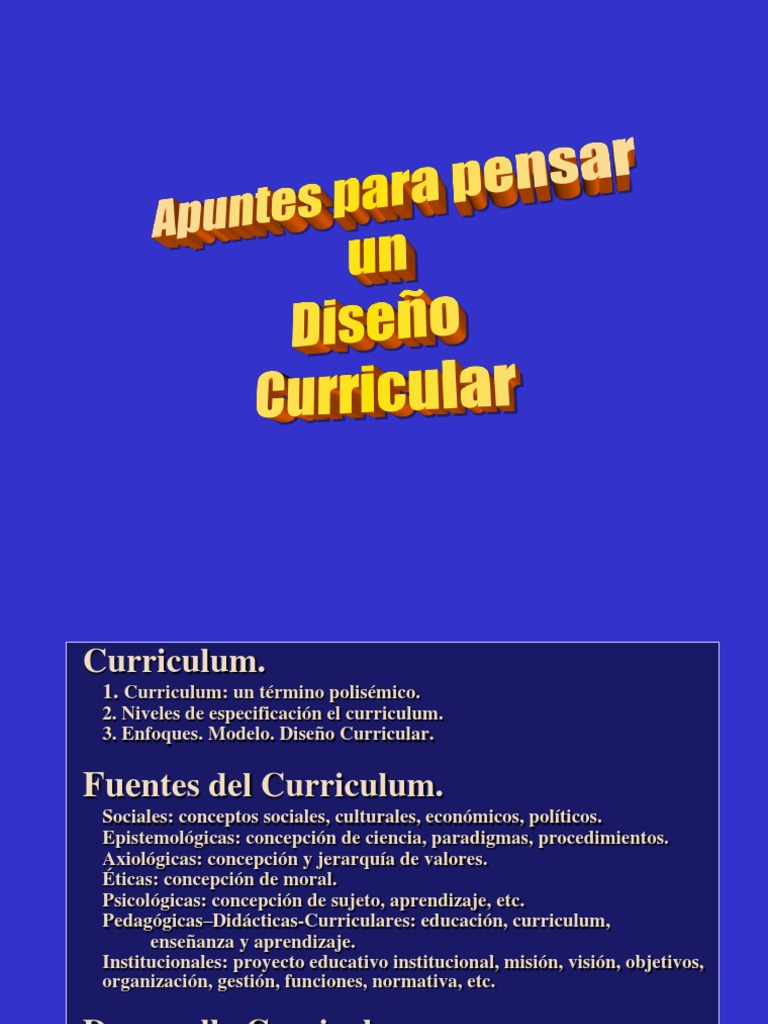 Diseño Curricular Apuntes Reducido | PDF | Plan de estudios | Moralidad