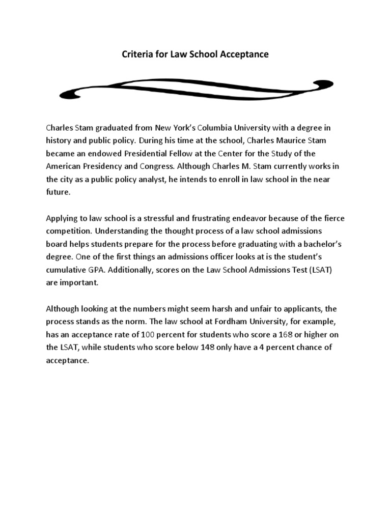 Criteria For Law School Acceptance PDF Law School Admission Test