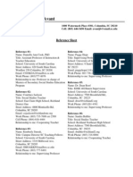 Resume Reference Sheet