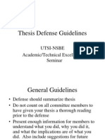 Thesis Defense Guidelines