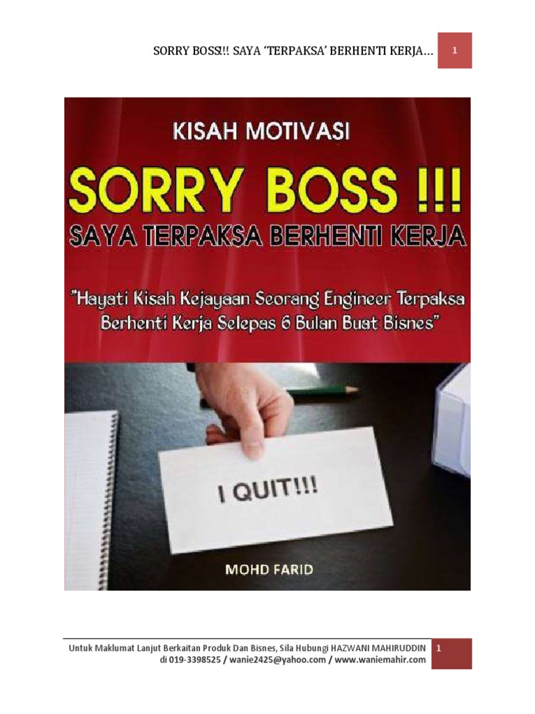 Sorry Boss Saya Terpaksa Berhenti Kerja Pdf