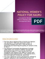 National Women's Policy For Nauru