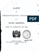 Ley del Presupuesto General de la Nación Argentina para el ejercicio de 1875