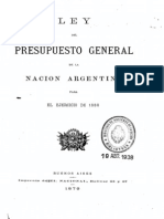 Ley del Presupuesto General de la Nación Argentina para el ejercicio de 1880.