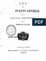 Ley del Presupuesto General de la Nación Arjentina para el ejercicio de 1870