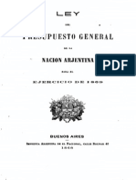 Ley del Presupuesto General de la Nación Arjentina para el ejercicio de 1869.