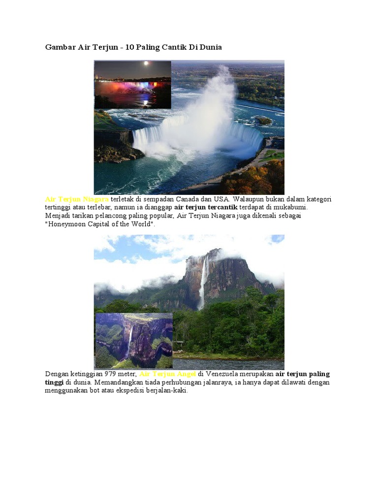 Gambar Air Terjun 10 Paling Cantik Di Dunia