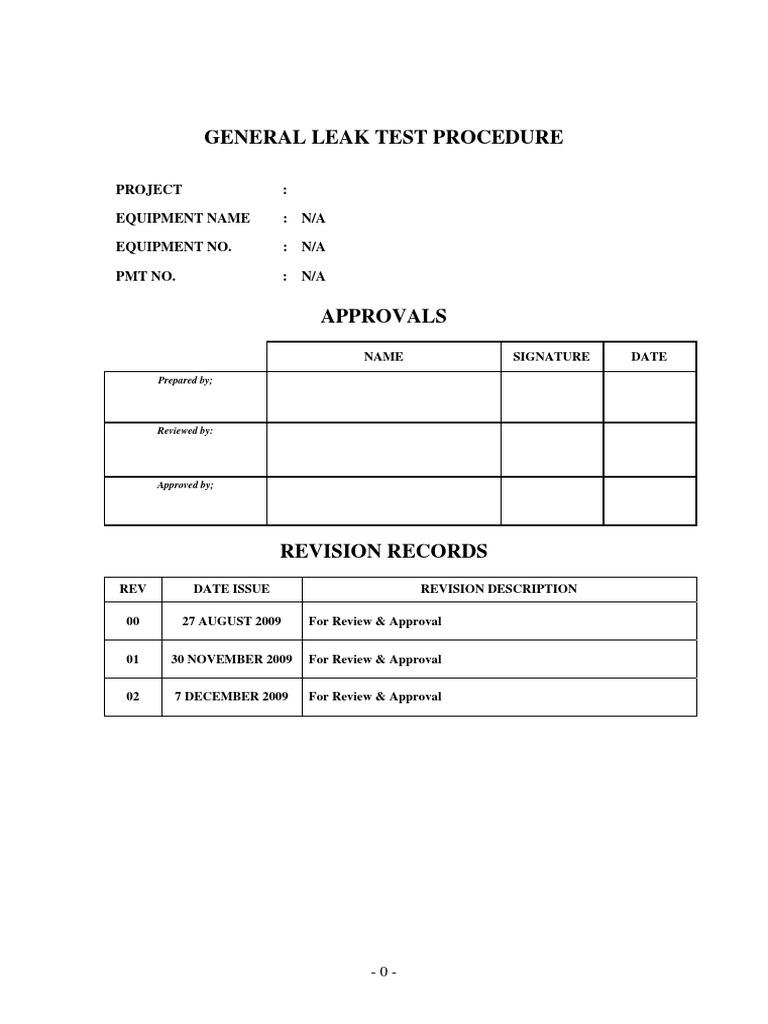 Generic Leak Test Procedure .pdf Leak Engineering