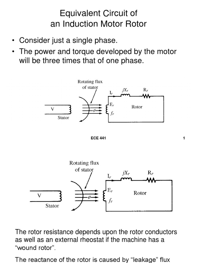 Induction Motor Rotor Equivalent Circuit | PDF