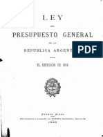 Ley del Presupuesto General de la República Argentina para el ejercicio de 1884