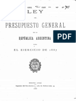 Ley del Presupuesto General de la República Argentina para el ejercicio de 1887