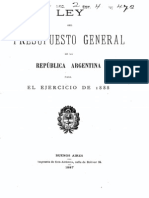 Ley del Presupuesto General de la República Argentina para el ejercicio de 1888