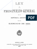 Ley del Presupuesto General de la República Argentina para el ejercicio de 1894