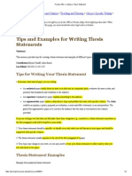 Purdue OWL - Creating A Thesis Statement