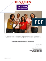 Russell's Spoken English Private Limited.: Franchise Support and ROI Document