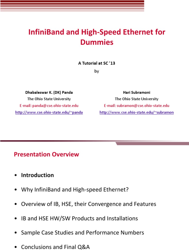 InfiniBand vs High-Speed Ethernet Overview | PDF | Network Socket ...