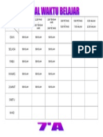 Jadual Waktu Belajar