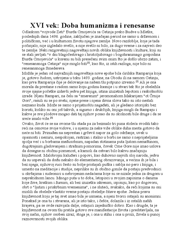 Miroslav Pantic Doba Renesanse | PDF