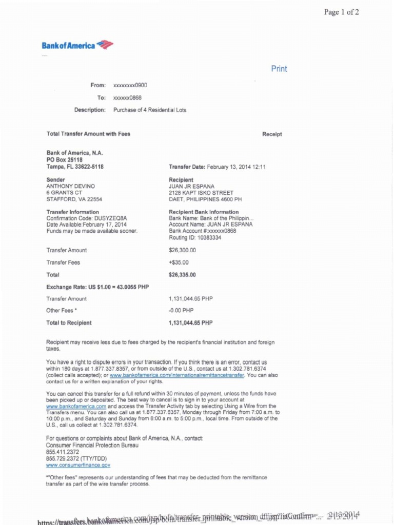 Bank of America PDF