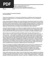 AVISO dirigido à Presidente da Assembleia da República Portuguesa
