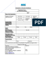 Participation in Domestic Exhibitions Application Form (For Space Booking)